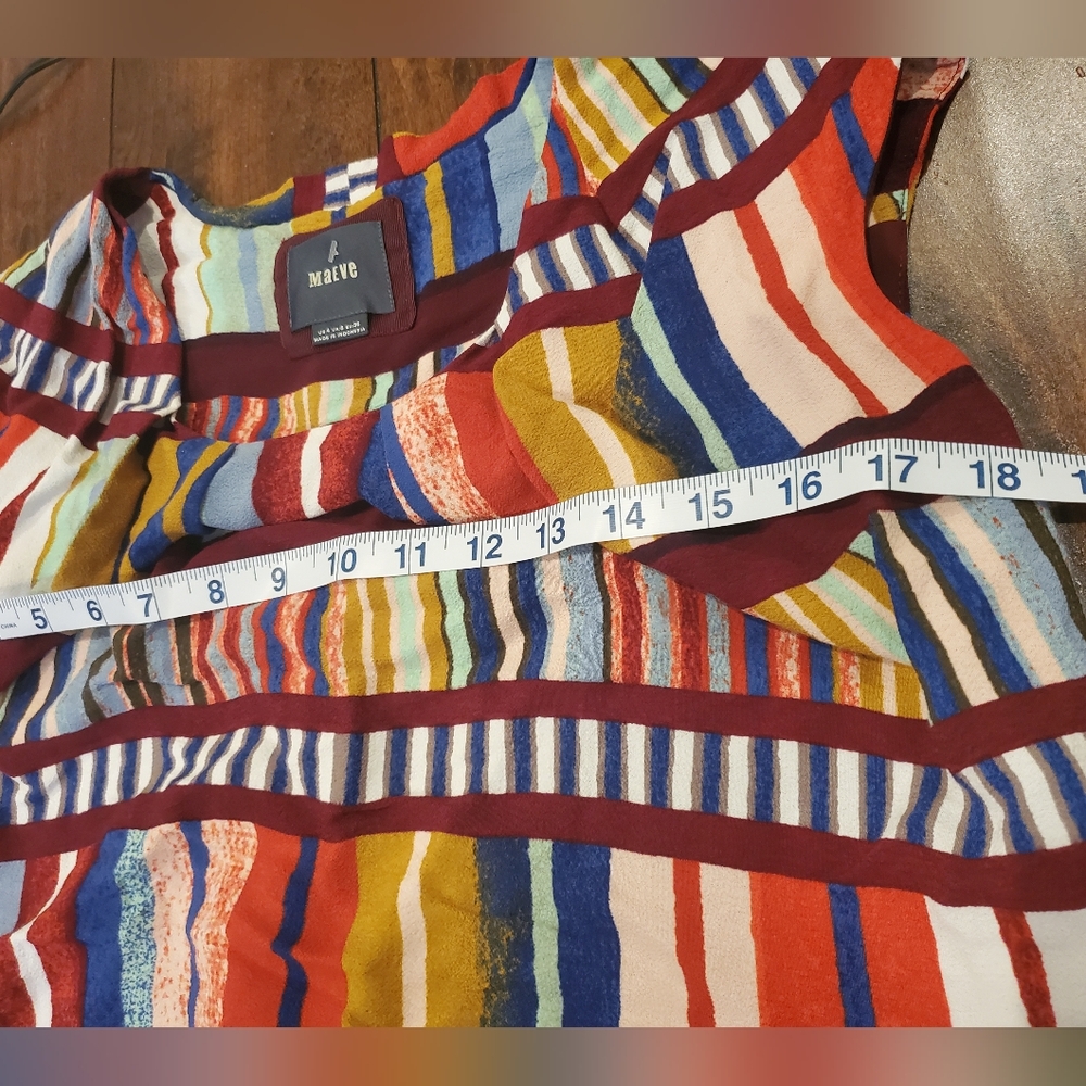 Maeve Anthropolgie Au Revoir Multicolor Library Print Dress Size 4 - Picture 11 of 14